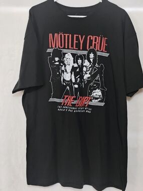 Motley Crue The Dirt XL Black Graphic Cotton T Shirt Movie 80s Band Music NWOT S